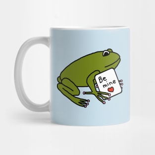 Green Frog says Be Mine on Valentines Day Mug